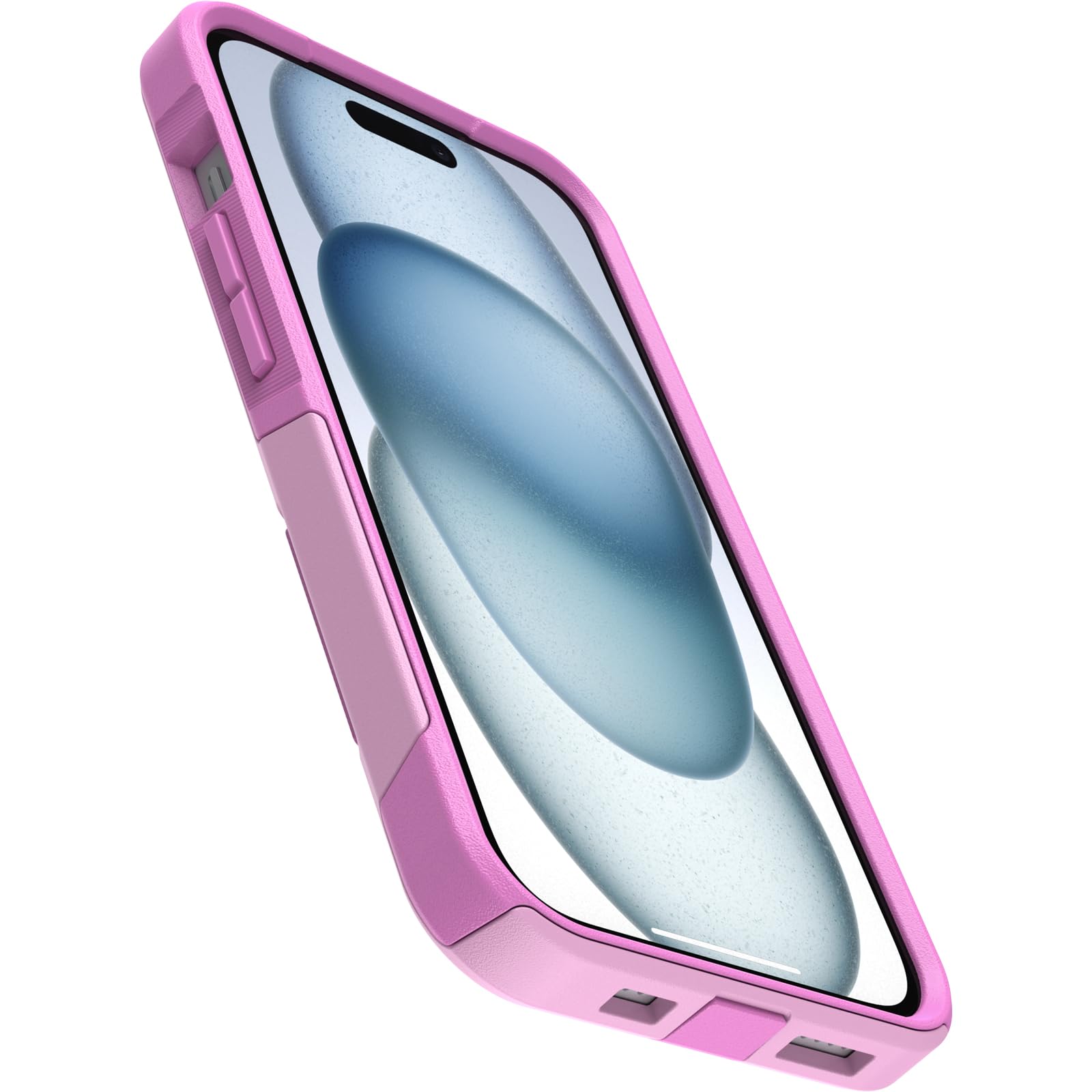 OtterBox iPhone 15, iPhone 14, and iPhone 13 Commuter Series Case - RUN WILDFLOWER (Pink), Slim & Tough, Pocket-friendly, With Port Protection