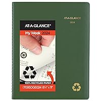 AT-A-GLANCE 2024 Weekly & Monthly Planner, Quarter-Hourly Appointment Book, 8-1/4