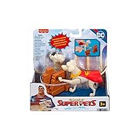 Fisher-Price DC League of Super-Pets Hero Punch Krypto, Figure Set with Dog Character and Accessories for Preschool Pretend Play Ages 3 Years and up