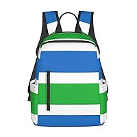 Sierra Leone flag print Lightweight Laptop Backpack Travel Daypack Bookbag for Women Men for Travel Work