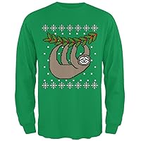 Old Glory Big Hanging Sloth Ugly Christmas Sweater Mens Long Sleeve T Shirt