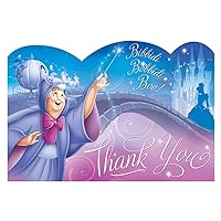 Amscan Cinderella Thank You Notes (8) Note Cards Princess Disney Birthday Party