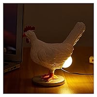 Chicken Lamp with Egg in Butt , Chicken Egg Lamp in Butt Weird Lamp, Resin Chicken Egg Night Light, Egg Laying Chicken Led Table Lamps with USB