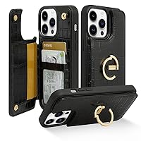 CUSTYPE for iPhone 12 Pro Max Case Wallet with Card Holder, Ring Holder Stand Card Slots Case,Flip Leather Wallet Case with Wallet Protective for iPhone 12Pro max 6.7 