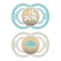 MAM Perfect Baby Pacifier, Patented Nipple, Developed with Pediatric Dentists & Orthodontists, Unisex, 6-16 , 2 Count (Pack of 1)