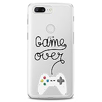 TPU Case Compatible for OnePlus 10T 9 Pro 8T 7T 6T N10 200 5G 5T 7 Pro Nord 2 Retro Video Gamepad Clear Soft Game Over Cute Manly Top Slim fit Print Quote Gamer Flexible Silicone Design Boys