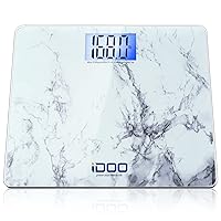 iDOO Bathroom Scale with Ultra Wide Platform 13 x 12 inches, Highly Accurate Smart Digital Body Weight Scale with Large LED Backlit Display, Rounded Corner Design, Measures Weight up to 440lbs