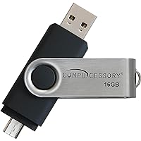 26471 Flash Drive, USB 2.0, 16GB, 3/4-Inch Wx2-3/4-Inch Lx1/4-Inch H,Black/Silver