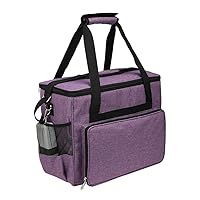 Large Capacity Sewing Machine Storage Bag Tote Multi-functional Portable Travel Home Organizer Bag Sewing Machine Carrying Case w/ Anti-Slip Padded Bottom for Sewing Tools & Accessories (Purple)
