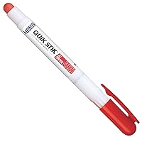 Markal 61128- Quik Stik All Purpose Mini, Solid Paint Marker, Perfect for Wood, Metal, Tire marking & Construction, Marks on Any Surface-Wet, Smooth, Rough, or Hot, Red Color (12 Pk)