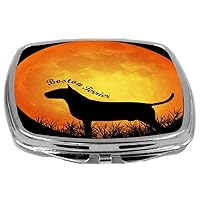 Dog Silhouette by Moon Design Compact Mirror, Boston Terrier, 3 Ounce