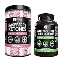 PURE ORIGINAL INGREDIENTS Raspberry Ketone and Green Coffee Bean Extract Bundle, Various Sizes, No Fillers, Lab Verified