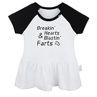 Breakin' Hearts & Blastin' Farts Funny Dresses, Newborn Baby Girls Princess Dress, Toddler Infant Cute Ruffles Skirts
