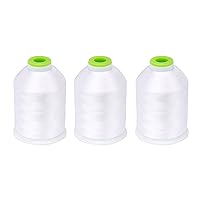 C&C Trilobal Poly Machine Embroidery Thread 3 - Pack of White Thread