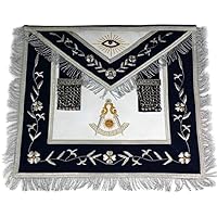 Masonic Past Master Apron Gold and Silver Hand Embroidery Apron