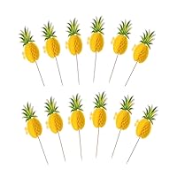 50 Pieces Pineapple Cupcake Cake Toppers Party Cocktail Tropical Cupcake Picks Decoration