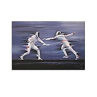Fencing Posters, Sports, Sports, Competitive, Retro Art Posters (5) Wall Art Paintings Canvas Wall Decor Home Decor Living Room Decor Aesthetic 08x12inch(20x30cm) Unframe-Style