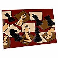 3dRose Fun Chess Game Pieces Art Abstract - Desk Pad Place Mats (dpd-200129-1)