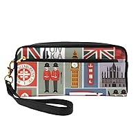 England Symbols Print Cosmetic Bag,Portable Cosmetic Bag,Zipper Travel Toiletry Bag,Travel Makeup Bag