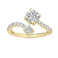 1-8 Carat (ctw) White Gold Round Cut LAB GROWN Diamond Stackable Ring (Color E-F Clarity VS2-SI1)