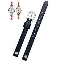 Fashion Genuine Leather watchband for Fossil ES4340 ES4119 ES4000 3745 3861 4026 Women Bracelet Wrist Strap 8mm with Screw (Color : Blue Silver, Size : 8mm)
