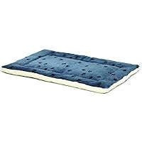 MidWest Homes for Pets Reversible Paw Print Pet Bed in Blue / White, Dog Bed Measures 21L x 12W x 2.5H for X-Small Dogs, Machine Wash