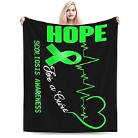 Hope for A Cure Scoliosis Awareness Throw Blanket for Couch 50
