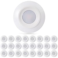 E ENERGETIC LIGHTING Dimmable LED Disk Light 5/6 Inch, 9.5W, 800LM Surface Mount Ceiling Light, 5000K Daylight Low Profile Light Fixture, Wet Rated, Install into Junction Box, ETL-Listed, 24 Pack