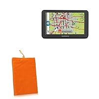 BoxWave Case Compatible with Garmin Dezl 560LMT - Velvet Pouch, Soft Velour Fabric Bag Sleeve with Drawstring - Bold Orange