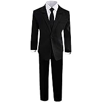 Black n Bianco Boys' Formal Black Suit with Shirt and Vest