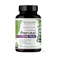 Emerald Labs Prenatal 1-Daily Multi - with Coenzymated B’s, Additional Methylated Folic Acid and Gentle Iron for Pregnant Women - 30 Vegetable Capsules