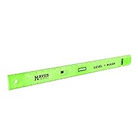 Mayes 10743 Polystyrene Level Rule, 24 Inch Leveler Tool, Straight Edge, Easy to Read Center Finding Measurements, With Plumb and Level Vials, Green