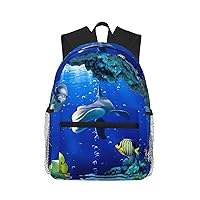 3d Underwater World Fish Dolphi Print Backpack Lightweight,Durable & Stylish Travel Bags, Sports Bags, Men Women Bags