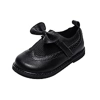 Girls Slip on School Uniform Dress Oxfords Shoes with Bowknot