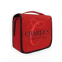 Dark Red Custom Toiletry Bag Personalized Full Name Makeup Travel Toiletry Organizer Large Capacity Cosmetic Case Bag for Toiletries Bathroom Storage