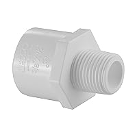 436 Series PVC Pipe Fitting - Reducing Male Adapter - Schedule 40 (White) - 3/8×1/2