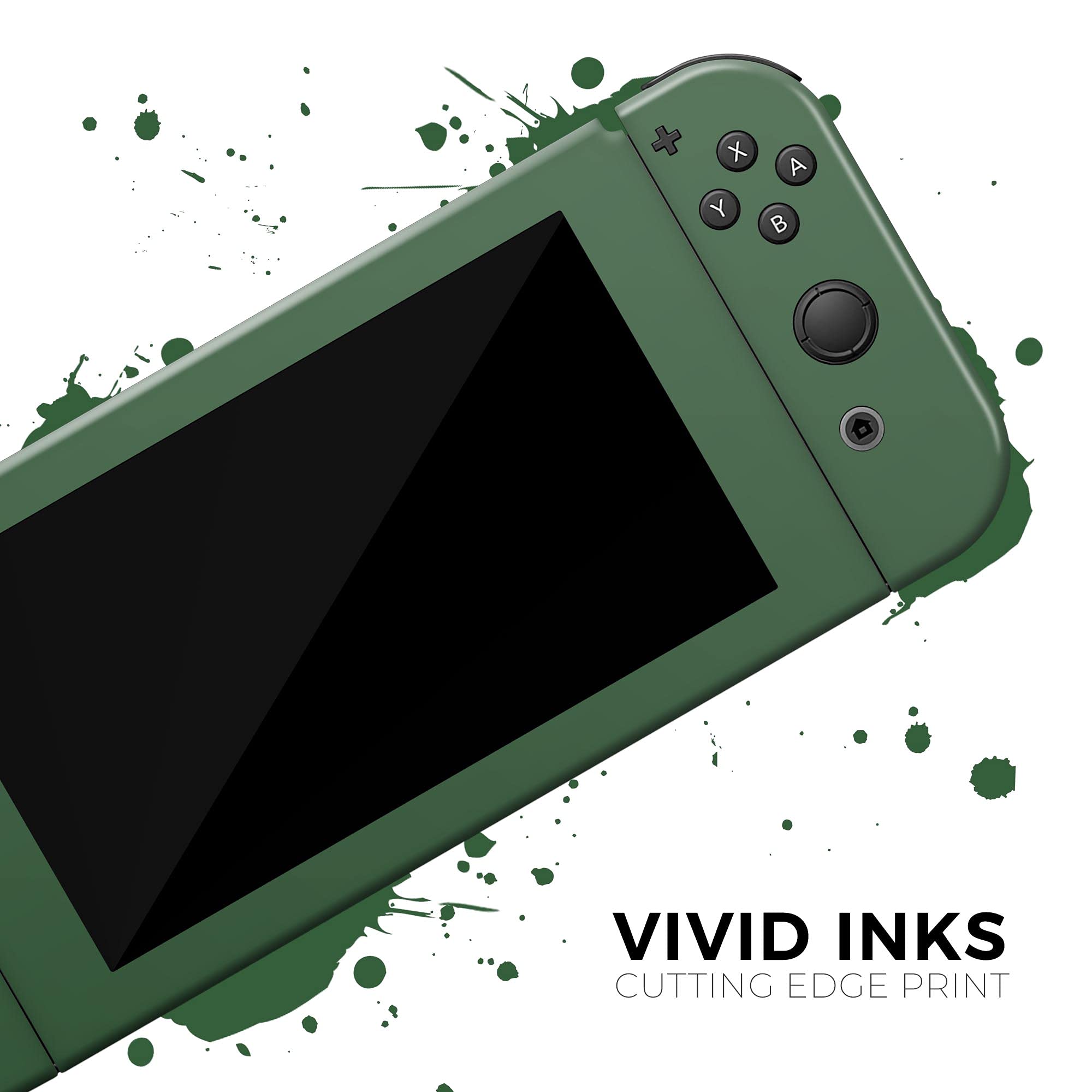 Design Skinz - Compatible with Nintendo Switch OLED Console + Joy-Con - Skin Decal Protective Scratch-Resistant Removable Vinyl Wrap Cover - Solid Hunter Green