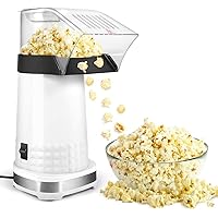 Popcorn Machine, Hot Air Popcorn Maker No Oil, High Popping Rate, 4.5 Quarts 1200w 2 Min Fast Popping Air Popper with Butter Melter, BPA-Free & with ETL Certified, Popcorn Poppers for Home