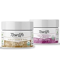 NewLife Naturals Organic Vulva Cream Bundle - Menopause Support, Itching Relief, Vaginal Moisturizer & Dryness Solution | Certified USDA Organic - 2 Oz Each