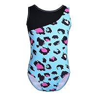 Gymnastics Ballet Dance Leotards for Kids Girls Leopard Print Tank Top Unitard Bodysuit Dancewear