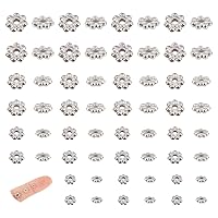 UNICRAFTALE 80 pcs 4 Sizes 3-6mm 304 Stainless Steel Flower Spacer Beads Mini Snowflake Daisy Beads Metal Small Loose Beads for DIY Bracelet Necklace Earring Jewelry Making