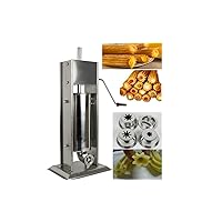 TX® Churreras Churros Filler Maker Machine Stainless Steel Commercial Manual Spanish Churro Maker Doughnut Machine with 1 solid mould 2 hollow abrasives and 1handle (15L/33LB)