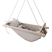 XJD Baby Swing Outdoor and Indoor, Canvas Hammock Swing for Baby, Baby Swing with a Comfortable Seat, Adjustable 5-Point Safety Belt, 3 Modes,Gift for Baby Boys Girls (Gray)