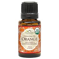 100% Pure Sweet Orange Essential Oil - USDA Certified Organic - 15 ml - w/Improved caps and droppers (More Size Variations Available)