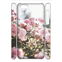 DIY Phone Case Bling, Anti Scratch, Abstract Art, Designed for iPhone 5C/iPhone 5/5S/SE, White, Rose Gold Flower