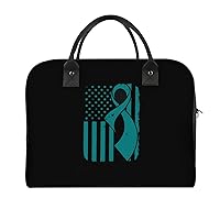 Cervical Cancer Awareness Flag Travel Tote Bag Large Capacity Laptop Bags Beach Handbag Lightweight Crossbody Shoulder Bags for Office