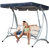 Porch Swing Canopy,Replacement Waterproof Swing Top Cover, Garden Swing Seat Replacement Canopy Sun Shade Awning Cover Outdoor Patio Swing Canopy(Canopy Only)