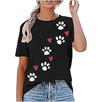 DASAYO Women 2023 Summer Graphic Tops Tees Loose Casual Crewneck t-Shirt Cute Holiday Fashion Fun Short Sleeve Tshirts Top