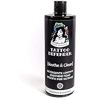 Tattoo Defender - SOOTHE & CLEAN - Soothing cleanser for freshly made tattoos ensures perfect hygiene by reducing redness and irritation - 3.38 oz
