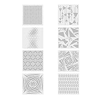 Reusable Painting Stencils Geometry Art Home Decoration Drawing Templates On Wood Furniture Fabric Canvas 8X Painting Templates Geometric Stencils for Kids Adults Wall Canvas Kit